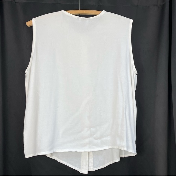 Vintage EILEEN FISHER Sleeveless Top tank white textured luxurious - Picture 7 of 14